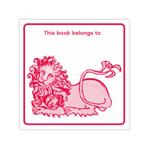 Heraldic Lion Book label Self-inking Stamp