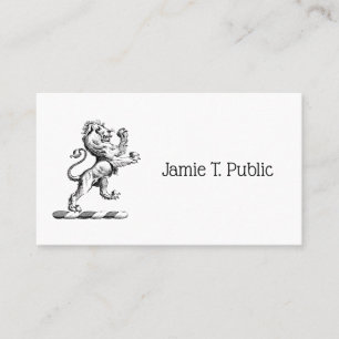 Heraldic Lion Standing Crest Emblem Business Card