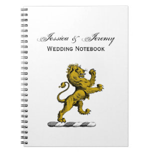 Heraldic Lion Standing Crest Emblem C Notebook