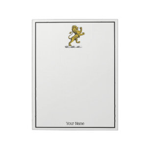 Heraldic Lion Standing Crest Emblem C Notepad