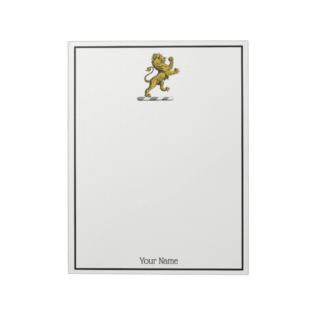 Heraldic Lion Standing Crest Emblem C Notepad (Rotated)