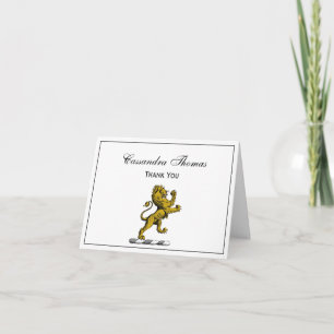 Heraldic Lion Standing Crest Emblem C Thank You Card