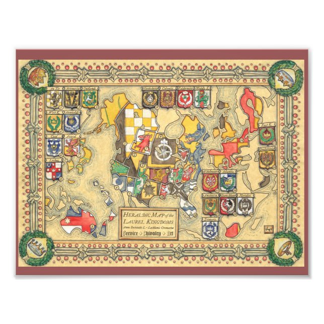 Heraldic Map of the Known World Photo Print (Front)