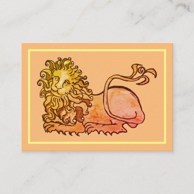 Heraldic mediaeval lion business card (Front)