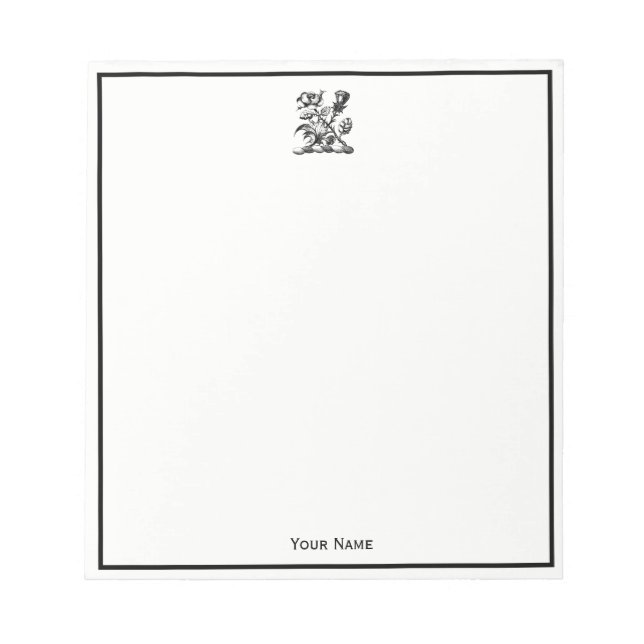 Heraldic Rose & Thistle Coat of Arms Crest Emblem Notepad (Front)