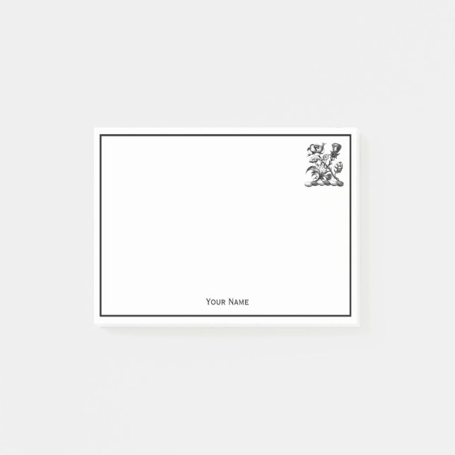 Heraldic Rose & Thistle Coat of Arms Crest Emblem Post-it Notes (Front)