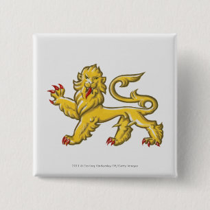 Heraldic symbol of lion statant guardant 15 cm square badge