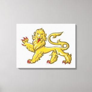 Heraldic symbol of lion statant guardant canvas print