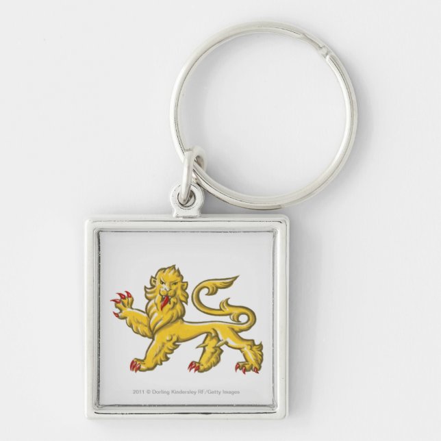 Heraldic symbol of lion statant guardant key ring (Front)
