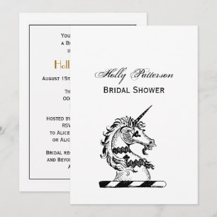Heraldic Unicorn Head Coat of Arms Emblem Invitation