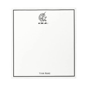 Heraldic Unicorn Head Coat of Arms Emblem Notepad