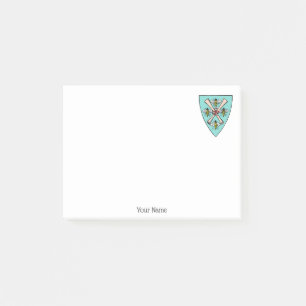 Heraldic Vintage 4 Bees Scrolls on Shield Crest TB Post-it Notes
