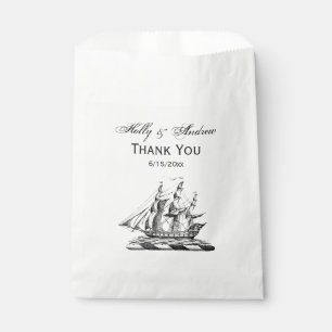 Heraldic Vintage Nautical Clipper Ship Crest Favour Bags