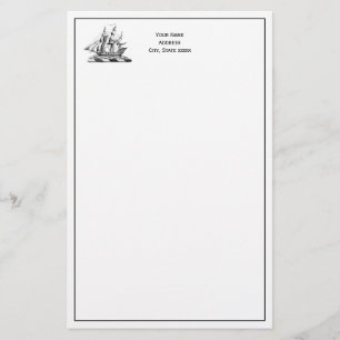 Heraldic Vintage Nautical Clipper Ship Crest Stationery