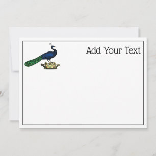 Heraldic Vintage Stylised Peacock on Crown C