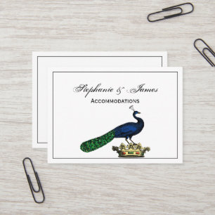 Heraldic Vintage Stylised Peacock on Crown C Business Card
