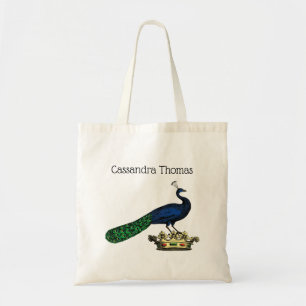 Heraldic Vintage Stylised Peacock on Crown C Tote Bag