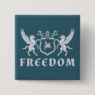 Heraldic White Pegasus 15 Cm Square Badge