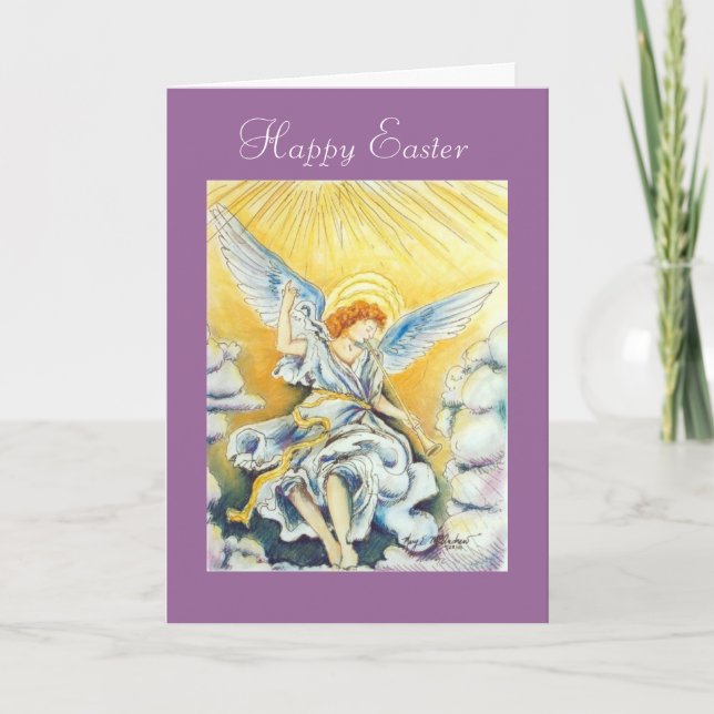 "Heralding Angel" Happy Easter Holiday Card (Front)