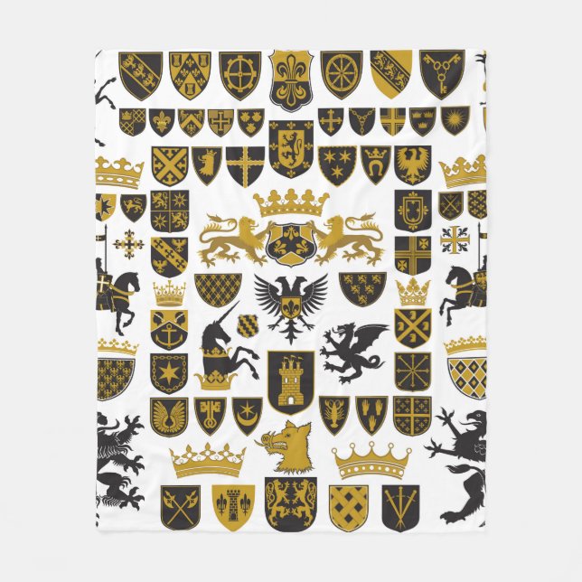 HERALDRY Crests and Symbols Fleece Blanket (Front)