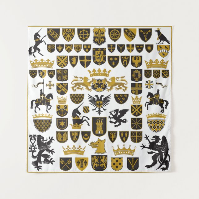 HERALDRY Crests and Symbols Tapestry (Front)