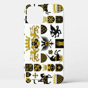 Heraldry crests, symbolic designs. iPhone 12 case