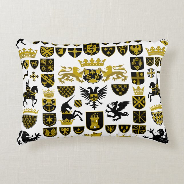 Heraldry crests, symbolic designs. decorative cushion (Front)