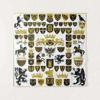 Heraldry crests, symbolic designs.