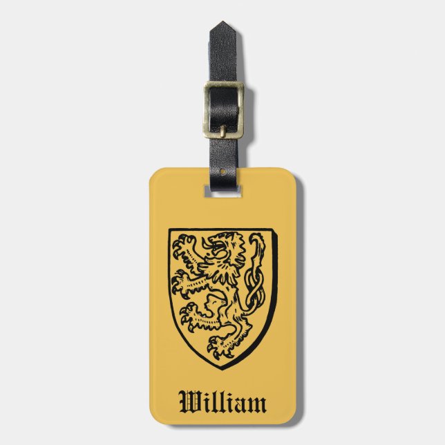Heraldry: Lion Luggage Tag (Front Vertical)