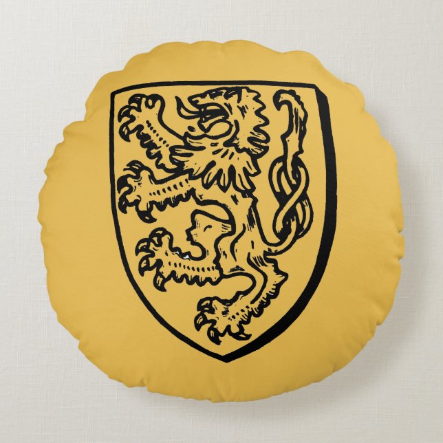 Heraldry: Lion Round Cushion (Front)