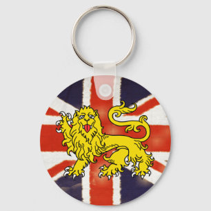 Heraldry Lion Vintage Union Jack Keychain