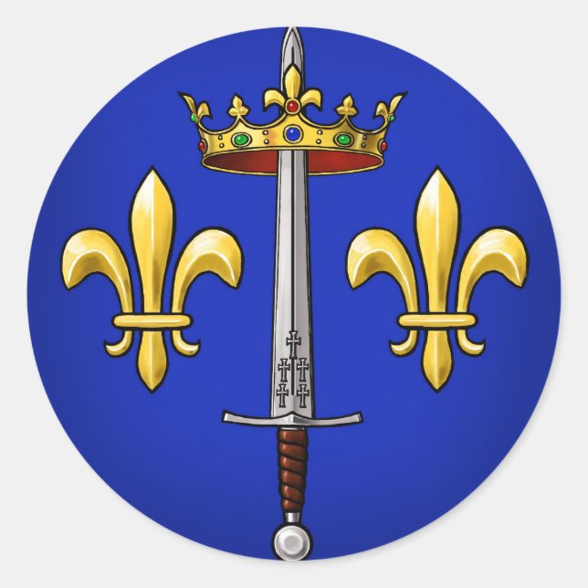 Heraldry of Joan of Arc Jeanne d'Arc Classic Round Sticker (Front)