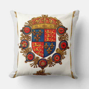 Heraldry with Crown Throw Pillow