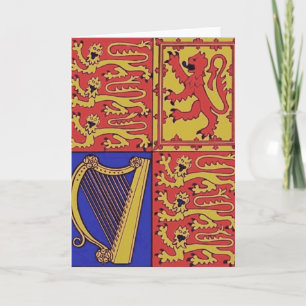 Heraldry With Harp And Lion Card