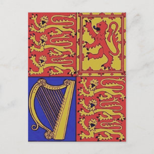 Heraldry With Harp And Lion Postcard