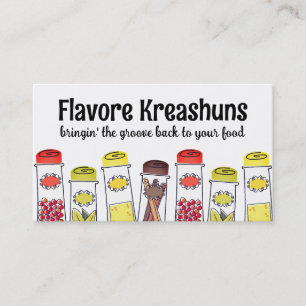 Herb and spice bottles cooking culinary biz cards