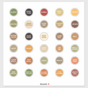 Herb and Spice Gourmet colour coded labels