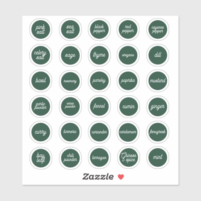 Herb and Spice Labels (Sheet)