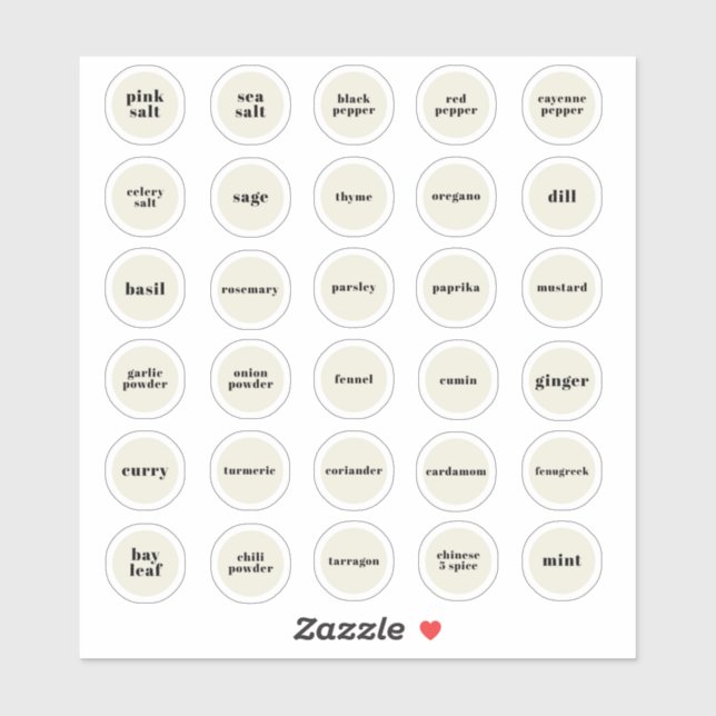 Herb and Spice Labels (Sheet)