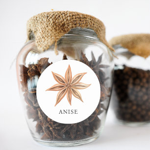 Herb Anise Watercolor  Classic Round Sticker