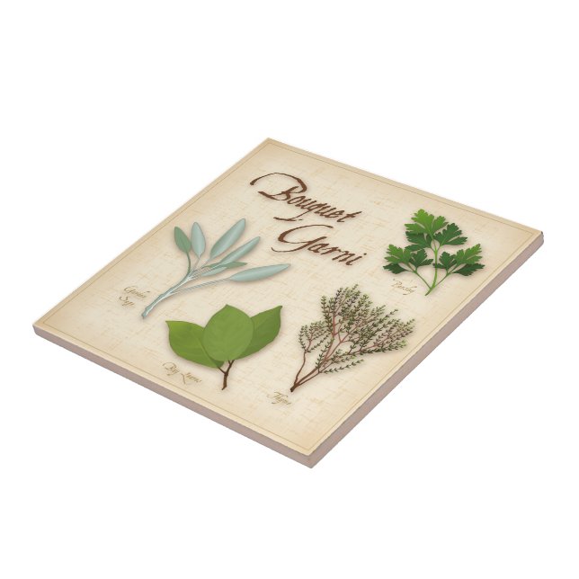 Herb Bouquet Ceramic Tile (Side)