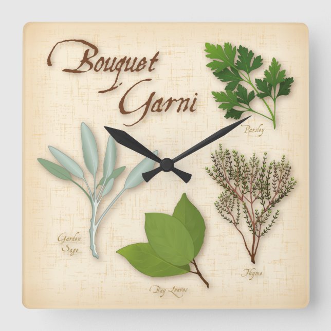 Herb Bouquet Wall Clock (Front)