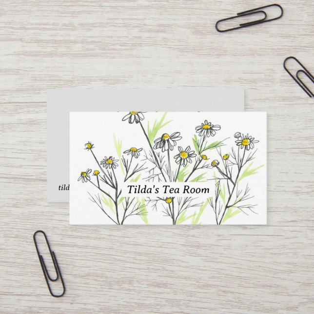 Herb Business Chamomile Tea Natural Blends Business Card (Front/Back In Situ)