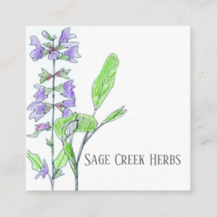 Herb Business Sage Farm Medicinal Culinary  Square Business Card