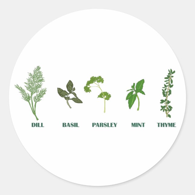 Herb Collection Classic Round Sticker (Front)