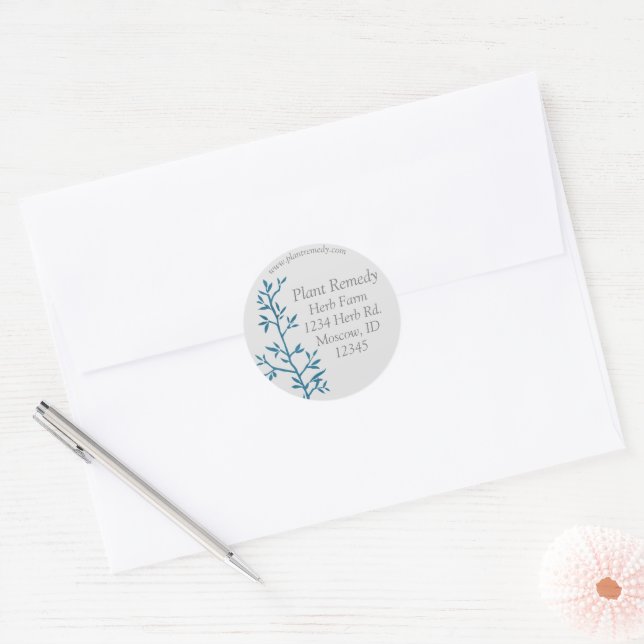 Herb Farm Business Return Address Classic Round Sticker (Envelope)