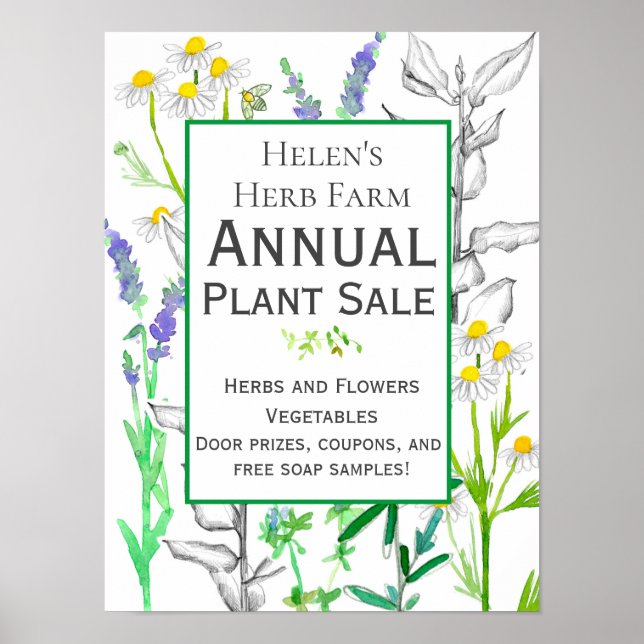 Herb Farm Garden Plant Sale Business Sale  Poster (Front)