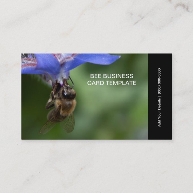 Herb Flowers Spring Photography Bee Business Card (Front)