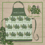 Herb Garden All-Over Print Apron<br><div class="desc">Herb Garden Design in Beautiful Greens. Personalise with Name. Great Gift for a Gardener.</div>