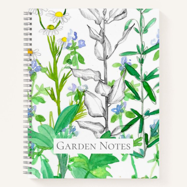 Herb Garden Record Book Botanical Sketchbook (Front)